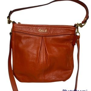 Coach Orange Leather Shoulder Bag